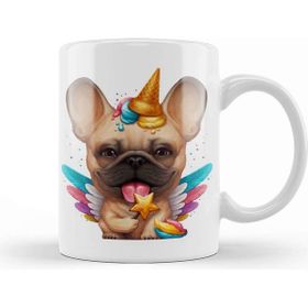 Baskı Dükkanı Fawn French Bulldog Ice Cream Unicorn 01 Kupa Bardak