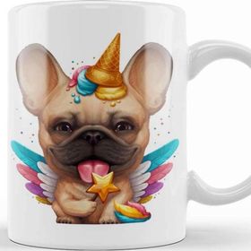 Baskı Dükkanı Fawn French Bulldog Ice Cream Unicorn 01 Kupa Bardak