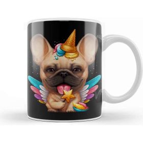 Baskı Dükkanı Fawn French Bulldog Ice Cream Unicorn Kupa Bardak