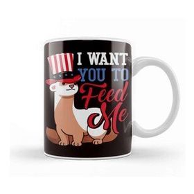 Baskı Dükkanı Feed Ferret Us American Flag Ferret Lover Animal Fans Zoo Kupa Bardak