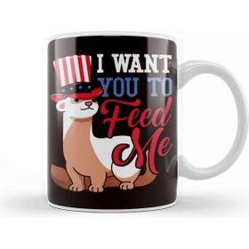 Baskı Dükkanı Feed Ferret Us American Flag Ferret Lover Animal Fans Zoo Kupa Bardak