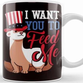 Baskı Dükkanı Feed Ferret Us American Flag Ferret Lover Animal Fans Zoo Kupa Bardak