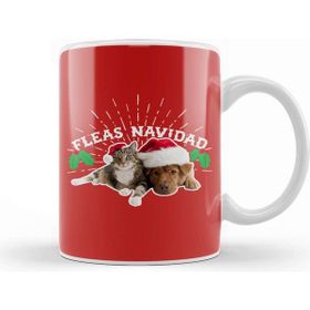 Baskı Dükkanı Feliz Navidad Fleas Navidad Christmas Pets Kupa Bardak
