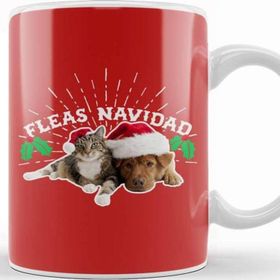 Baskı Dükkanı Feliz Navidad Fleas Navidad Christmas Pets Kupa Bardak