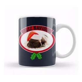 Baskı Dükkanı Feliz Navidog Christmas Puppy Kupa Bardak