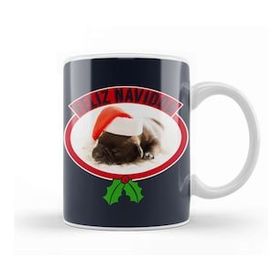 Baskı Dükkanı Feliz Navidog Christmas Puppy Kupa Bardak