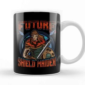 Baskı Dükkanı Female Viking Future Shield Maiden Warrior Kupa Bardak