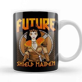 Baskı Dükkanı Female Viking Future Shield Maiden Warrior Kupa Bardak