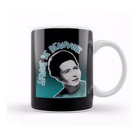 Baskı Dükkanı Feminist Simone De Beauvoir Original Stylized Retro Graphic Design Kupa Bardak