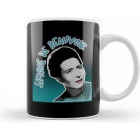 Baskı Dükkanı Feminist Simone De Beauvoir Original Stylized Retro Graphic Design Kupa Bardak