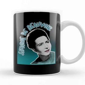 Baskı Dükkanı Feminist Simone De Beauvoir Original Stylized Retro Graphic Design Kupa Bardak