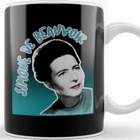 Baskı Dükkanı Feminist Simone De Beauvoir Original Stylized Retro Graphic Design Kupa Bardak