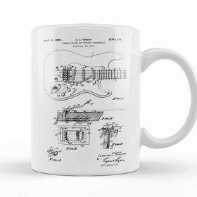 Baskı Dükkanı Fender Guitar Patent 03 Kupa Bardak