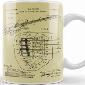 Baskı Dükkanı Fender Guitar Patent Kupa Bardak
