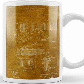 Baskı Dükkanı Fender Guitar Patent Kupa Bardak
