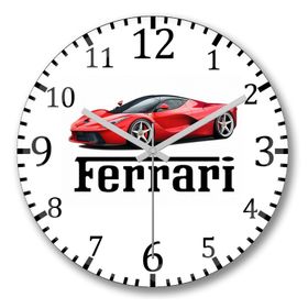 Baskı Dükkanı Ferrari Bombeli Gerçek Cam Duvar Saati