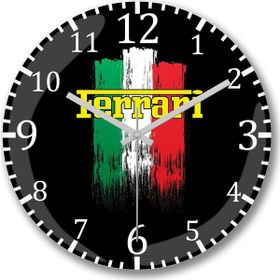 Baskı Dükkanı Ferrari Bombeli Gerçek Cam Duvar Saati