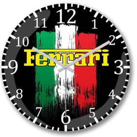 Baskı Dükkanı Ferrari Bombeli Gerçek Cam Duvar Saati