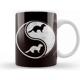 Baskı Dükkanı Ferret Yin Yang Ferrets Lover Animal Fans Polecat Nature Kupa Bardak