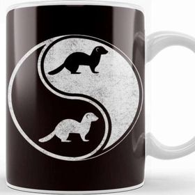 Baskı Dükkanı Ferret Yin Yang Ferrets Lover Animal Fans Polecat Nature Kupa Bardak