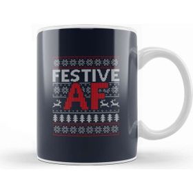Baskı Dükkanı Festive Af Christmas Knit Pattern Kupa Bardak