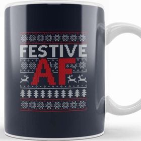 Baskı Dükkanı Festive Af Christmas Knit Pattern Kupa Bardak