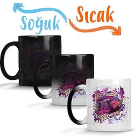 Baskı Dükkanı Fight Like a Girl Sihirli Porselen Kupa