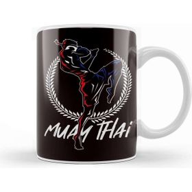 Baskı Dükkanı Fighter Muay Thai Sports Mma Martial Arts Thailand Boxing Beyaz 330 ml Porselen Kupa Bardak