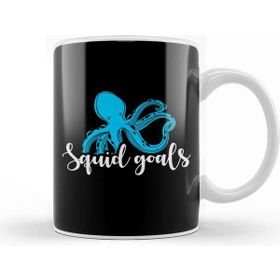 Baskı Dükkanı Fish Squid Goals Cute & Funny Squad Goals Pun Joke Beyaz 330 ml Porselen Kupa Bardak