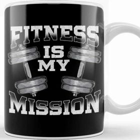 Baskı Dükkanı Fitness Is My Mission Motivated Weightlifting Gym Kupa