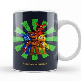 Baskı Dükkanı Five Nights At Freddys Around The Christmas Tree Beyaz 330 ml Porselen Kupa Bardak