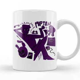 Baskı Dükkanı Five Nights At Freddys Purple Guy Beyaz 330 ml Porselen Kupa Bardak