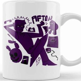 Baskı Dükkanı Five Nights At Freddys Purple Guy Beyaz 330 ml Porselen Kupa Bardak