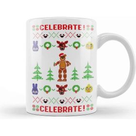 Baskı Dükkanı Five Nights At Freddys Time To Play Beyaz 330 ml Porselen Kupa Bardak