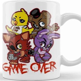 Baskı Dükkanı Five Nights Game Over Five Nights At Freddys 01 Beyaz 330 ml Porselen Kupa Bardak