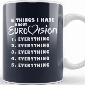 Baskı Dükkanı Five Things I Hate About Eurovision Beyaz 330 ml Porselen Kupa Bardak