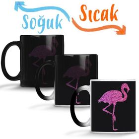 Baskı Dükkanı Flamingo 001 Sihirli Porselen Kupa