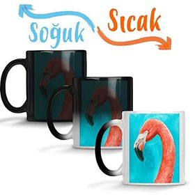 Baskı Dükkanı Flamingo 01 Sihirli Porselen Kupa