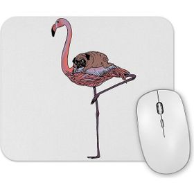 Baskı Dükkanı Flamingo Pug Köpek Mouse Pad