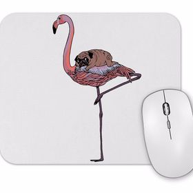 Baskı Dükkanı Flamingo Pug Köpek Mouse Pad