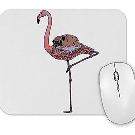 Baskı Dükkanı Flamingo Pug Köpek Mouse Pad
