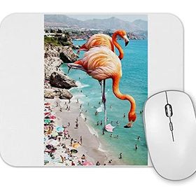 Baskı Dükkanı Flamingos On the Beach Mouse Pad