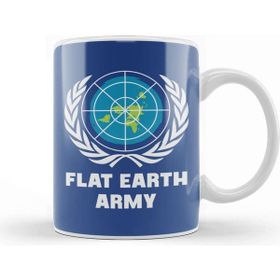 Baskı Dükkanı Flat Earth Army Un Logo Parody Kupa