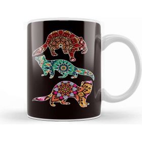 Baskı Dükkanı Floral Ferret Mandala Yoga Ferrets Owner Animal Lover Zoo Kupa