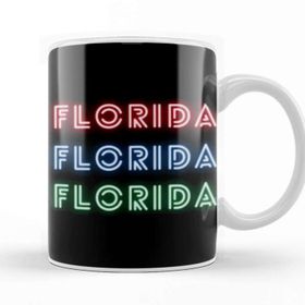 Baskı Dükkanı Florida Love Vintage Retro Rainbow Kupa