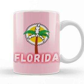 Baskı Dükkanı Florida Love Vintage Retro Rainbow Kupa