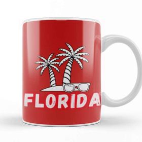 Baskı Dükkanı Florida Love Vintage Retro Rainbow Kupa