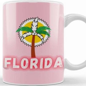 Baskı Dükkanı Florida Love Vintage Retro Rainbow Kupa