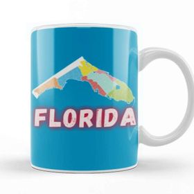 Baskı Dükkanı Florida Vintage Retro Rainbow Kupa