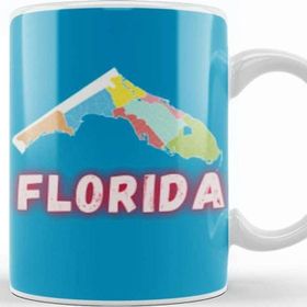 Baskı Dükkanı Florida Vintage Retro Rainbow Kupa